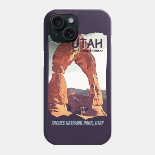 Arches National Park, Utah - for adventure lover, camping, hiking, outdoor, wildflower, mountain, waterfall, road trip, desert, Retro vintage comic style design Phone Case