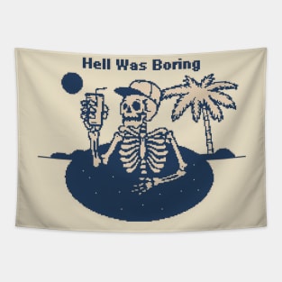 Hell Was Boring - 1bit Pixelart Tapestry