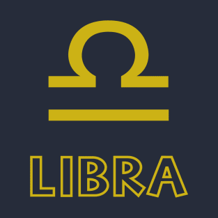 Astrology Libra Sign Symbol Gold T-Shirt