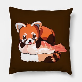 Red Panda Salmon Sushi Pillow