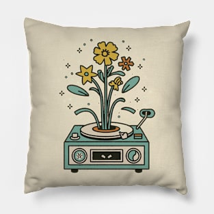 Floral Record Player Pillow