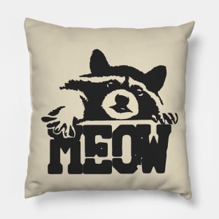 Funny Meow Raccoon Pillow