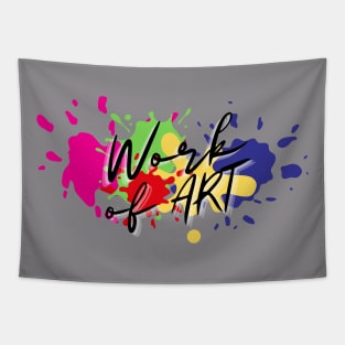 Work of art multi color paint splatter graffiti Tapestry