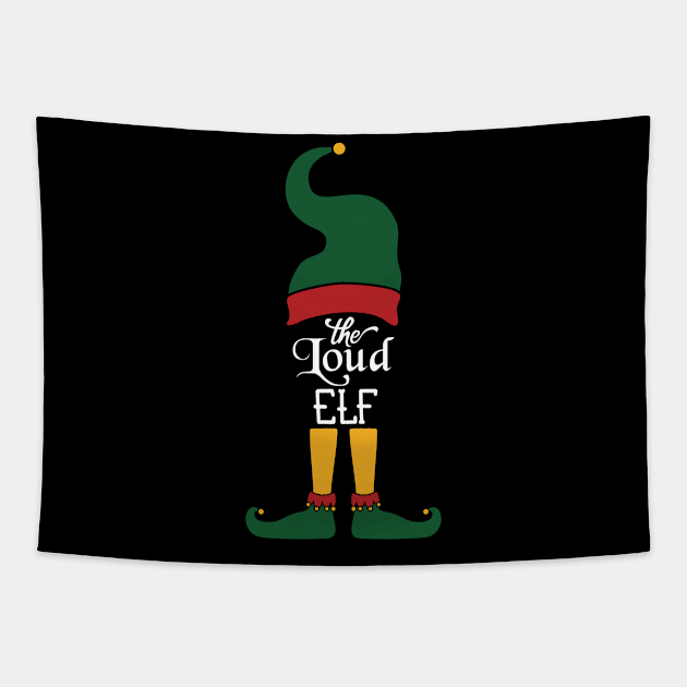 The Loud Elf Matching Family Group Christmas Party Pajama Tapestry by Gufbox