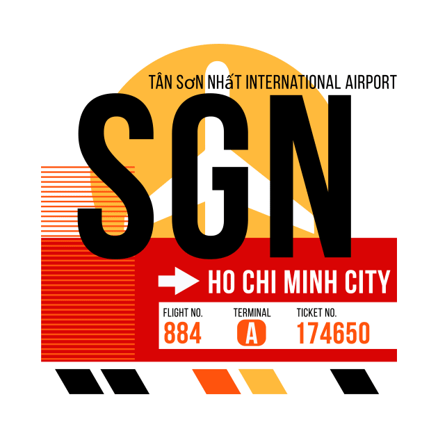 Ho Chi Minh City (SGN) Airport // Sunset Baggage Tag by Now Boarding