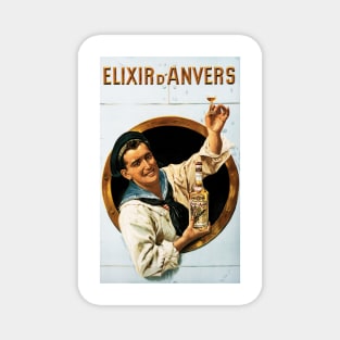 ELIXIR D' ANVERS LIQUEUR Sailors Choice Vintage Belgian Alcoholic Advertisement Magnet