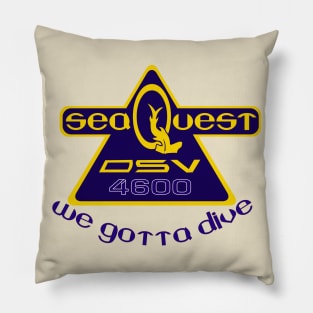 SeaQuest Show Logo with Podcast Catchphrase Pillow