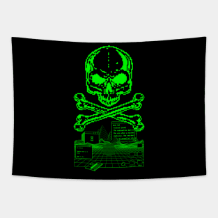 Digital-retro-skull Tapestry