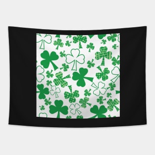 Shamrock scatter on white for St. Patricks day Tapestry