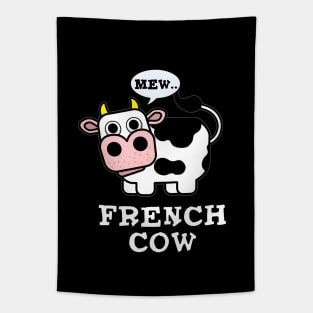 French Cow Cute Animal Pun Tapestry