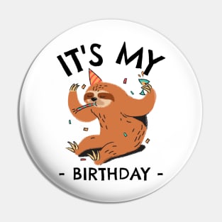 Sloth Birthday Pin