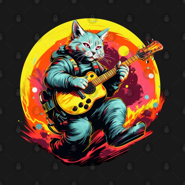 Cat Playing Guitar Funny Cat With Guitar Cute Cat Guitar by OscarVanHendrix