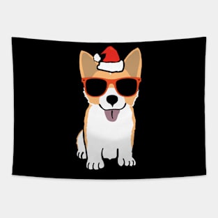 CORGI CHRISTMAS HAT Tapestry