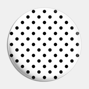 Black and White Polka Dots Pattern Pin