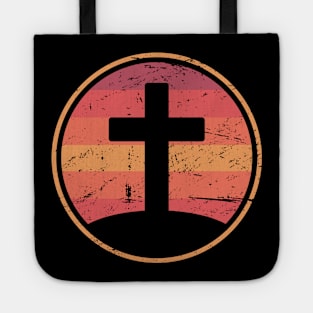 Retro Christian Cross Of Jesus Tote