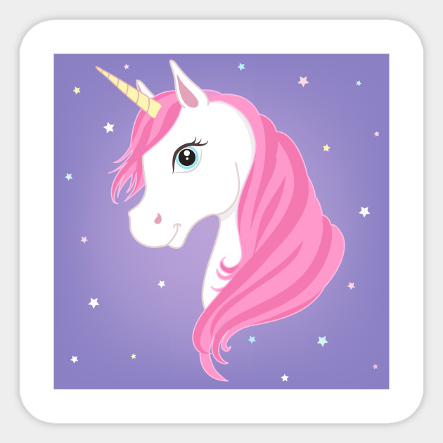 Pink Unicorn Purple Background Unicorns Sticker Teepublic