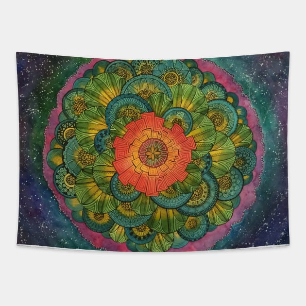 Seeds of Emotions Mandala Tapestry by amyliafaizalart