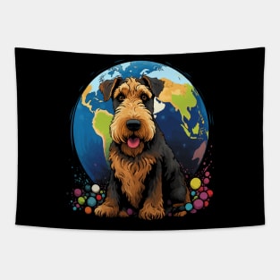 Airedale Terrier Earth Day Tapestry