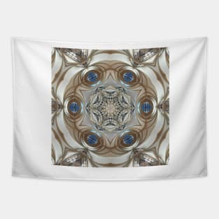 shaped art nouveau styled pattern in grey brown blue and beige Tapestry