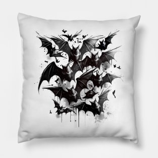 Flock of Bats Gothic Vampire Art Pillow
