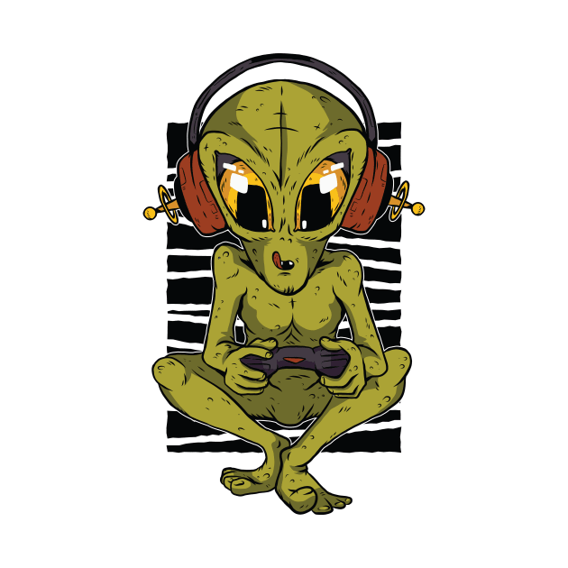 The green  Alien Gamer by FelippaFelder