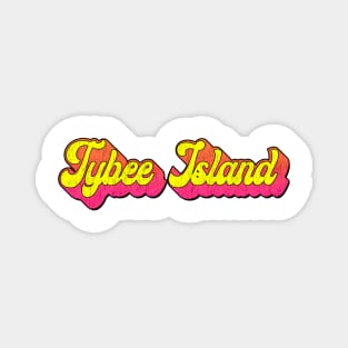 Tybee Island Georgia Laptop Bumper Typography 80's Distressed Magnet