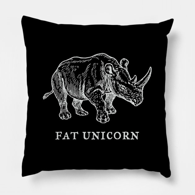 Rhino  - Fat Unicorn D Pillow by karutees