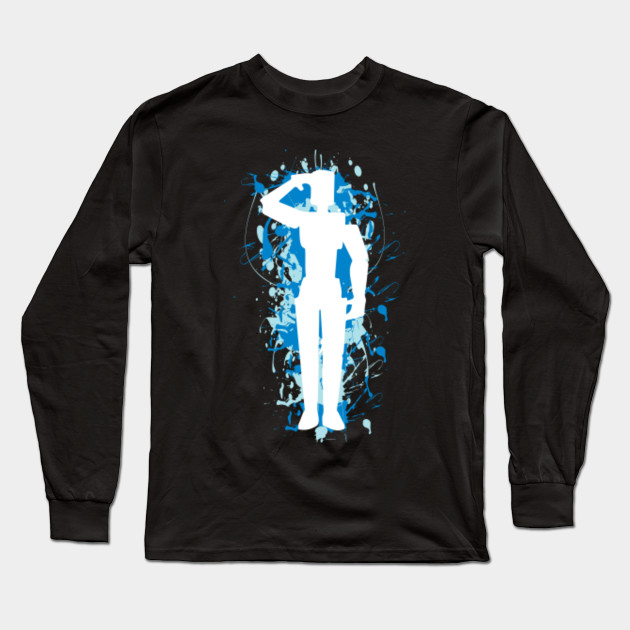 Gaming Salute Emote Blue Roblox Emote Long Sleeve T Shirt Teepublic - roblox emote game