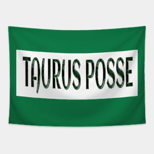 Taurus Posse - Emerald Green Effect - White Background - Back Tapestry