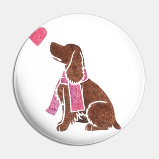 Watercolour Field Spaniel Pin