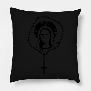 Virgin Mary & Rosary | Catholic Design Pillow