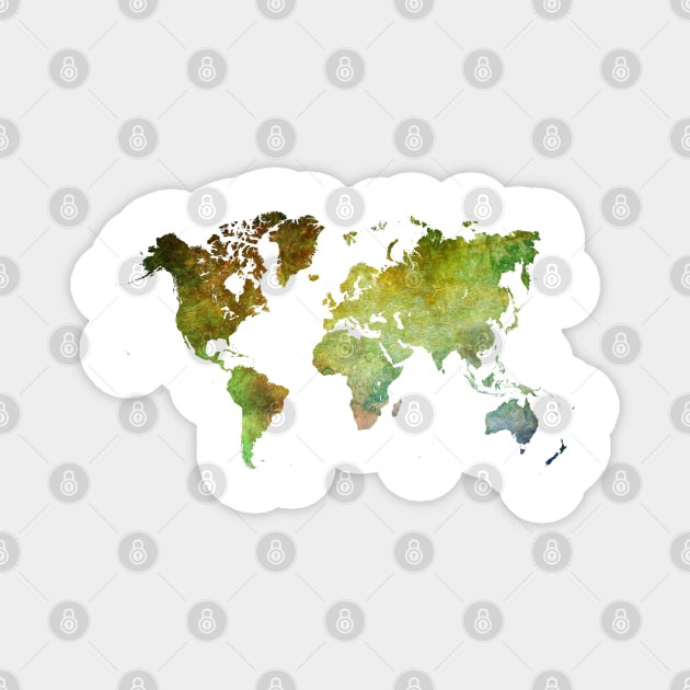 world map green Magnet by JBJart