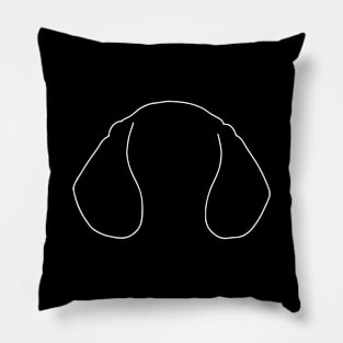 Dog Ears line Art Drawing - Dog White Line Art Pillow