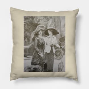 Women friends going out in 1912 Pillow