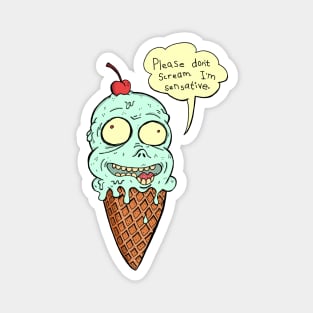 Cute Cartoon Ice Cream Cone With Cherry Drawing Magnet