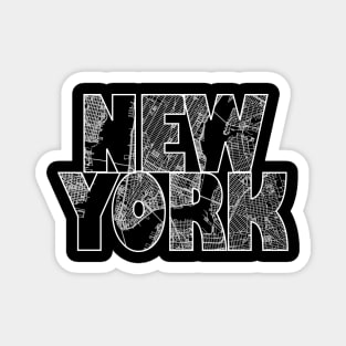 New York Street Map Magnet