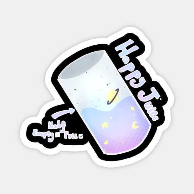 Happy Juice, Half Empty / Full Magnet by KatKitt