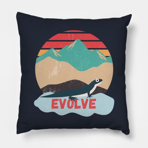 Evolve amphibian ancestor Pillow by High Altitude