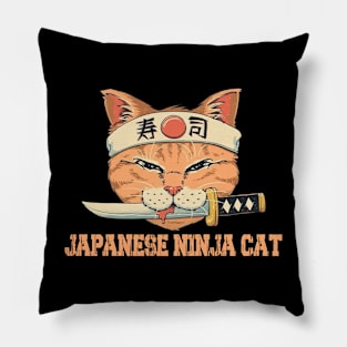 Japanese Ninja Cat Pillow