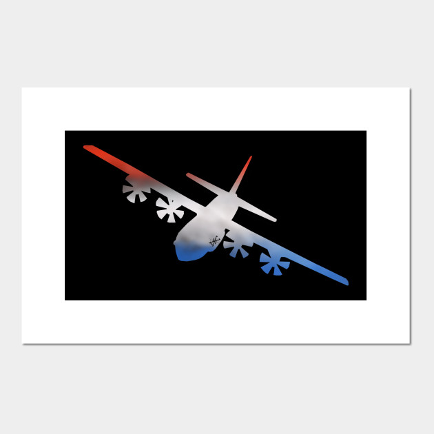 C 130 Red White And Blue Silhouette Plane Posters And Art