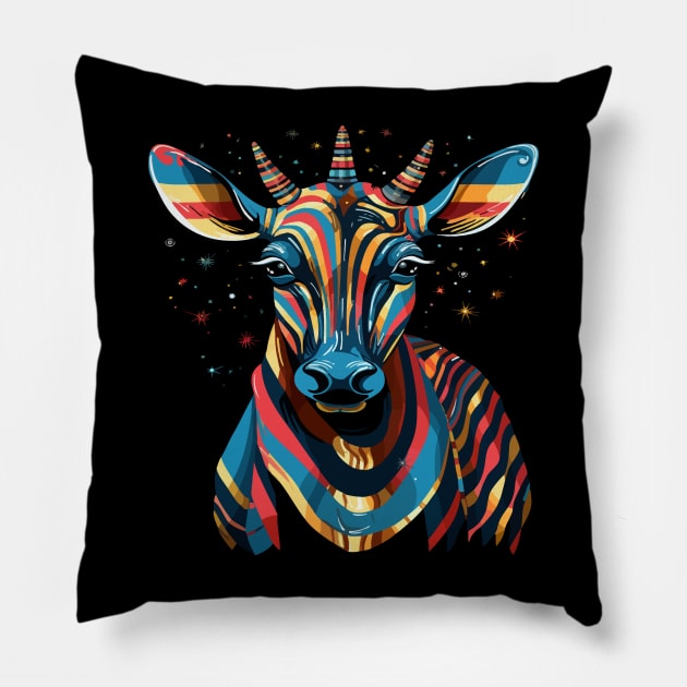 Patriotic Okapi Pillow by JH Mart