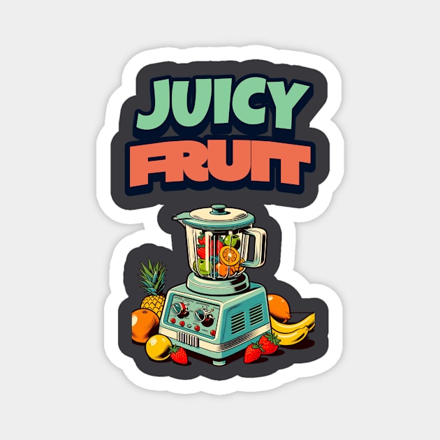 Juicy Fruit Retro Smoothie Tshirt Magnet by Jennifer Stephens