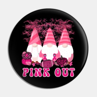 Pink Out Breast Cancer Awareness Gnomes and Football Pin