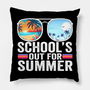 Schools Out For Summer Glasses  Of School Teacher Pillow