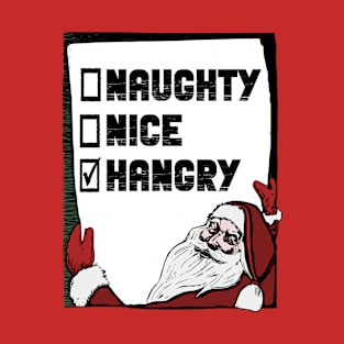 Family Christmas - Naughty Nice HANGRY, Family Christmas T-shirt, Pjama T-Shirt