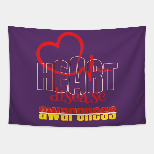 Heart disease awareness month Tapestry by TeeText