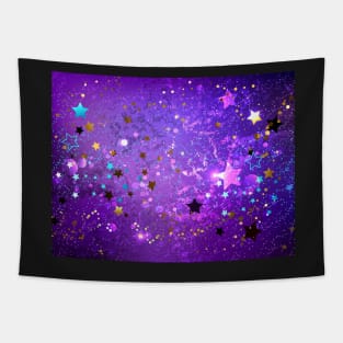 Purple Background with Stars Tapestry