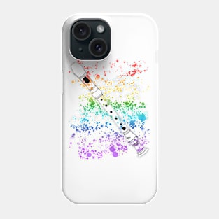 Recorder Rainbow Colours School Music Teacher Woodwind Musician Phone Case