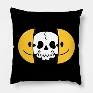 Smile it won't kill you Skull Pillow