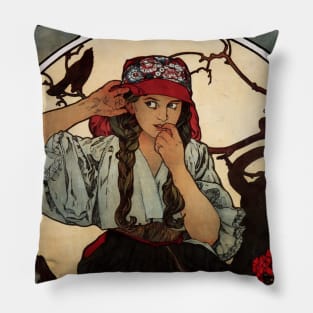 Moravian Teachers' Choir by Alfons Mucha Pillow